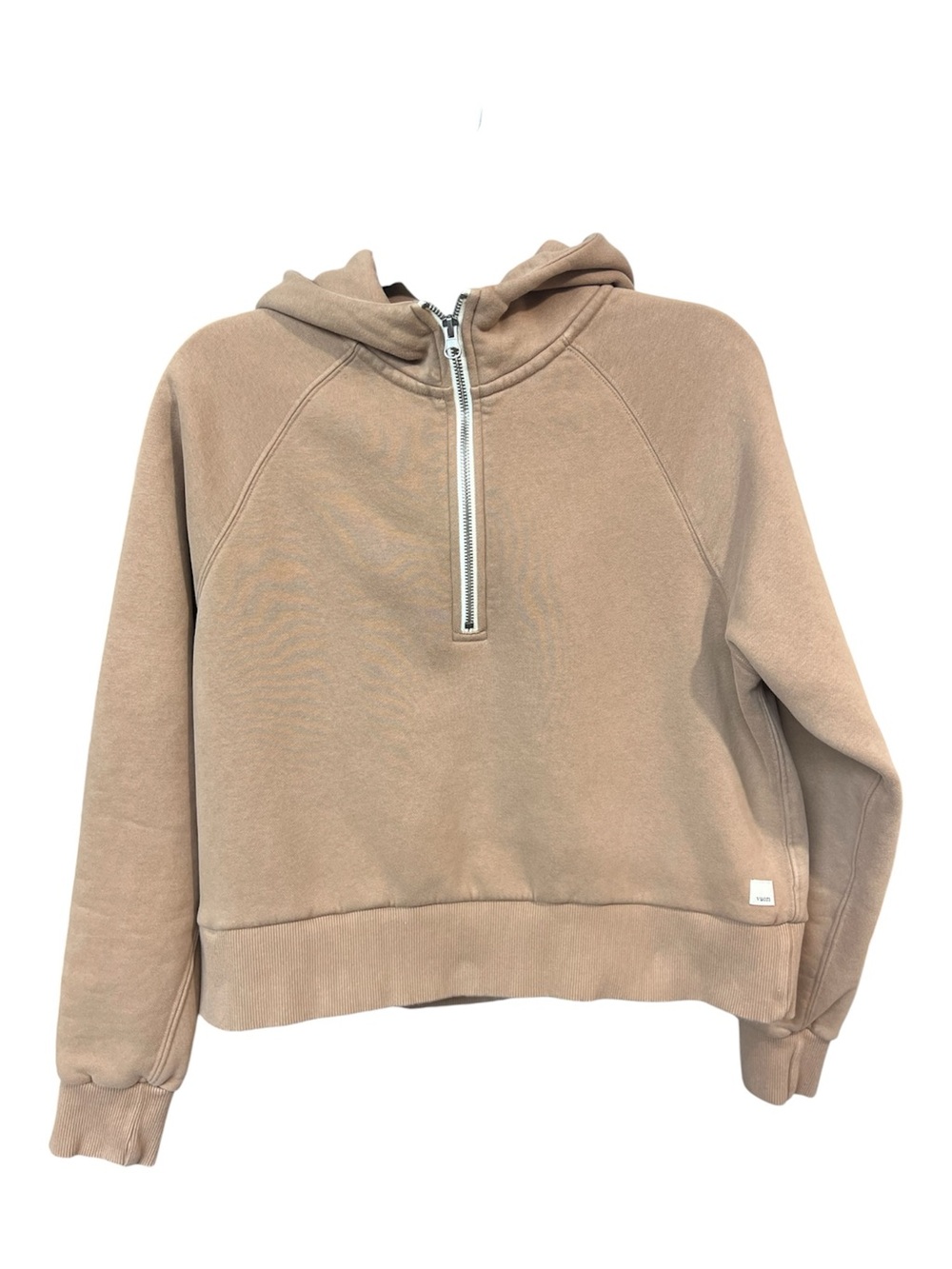 Vuori Women Restore Half Zip Hoodie Tan Beige Medium Athleisure Sporty Trendy